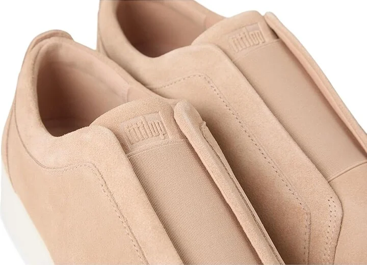FitFlop Rally Elastic Suede Slip-On Sneakers Women's Shoes Classic Beige : 6.5 M (B), Synthetic - Image 7