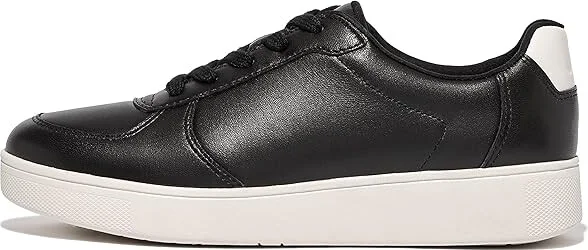 FitFlop Rally Leather Panel Sneakers Women's Shoes Black : 5 M (B), Leather/Suede - Image 5