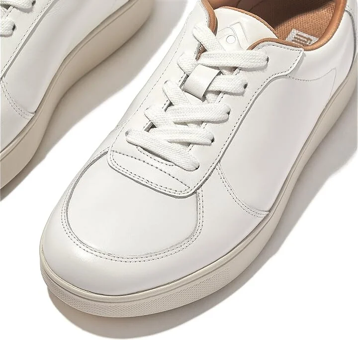 FitFlop Rally Leather Panel Sneakers Women's Shoes Urban White : 5 M (B), Leather/Suede - Image 4