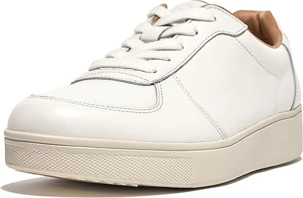 FitFlop Rally Leather Panel Sneakers Women's Shoes Urban White : 5 M (B), Leather/Suede
