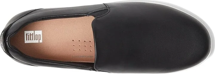 FitFlop Rally Leather Slip-On Skate Sneakers Women's Shoes Black : 5 M (B) - Image 2