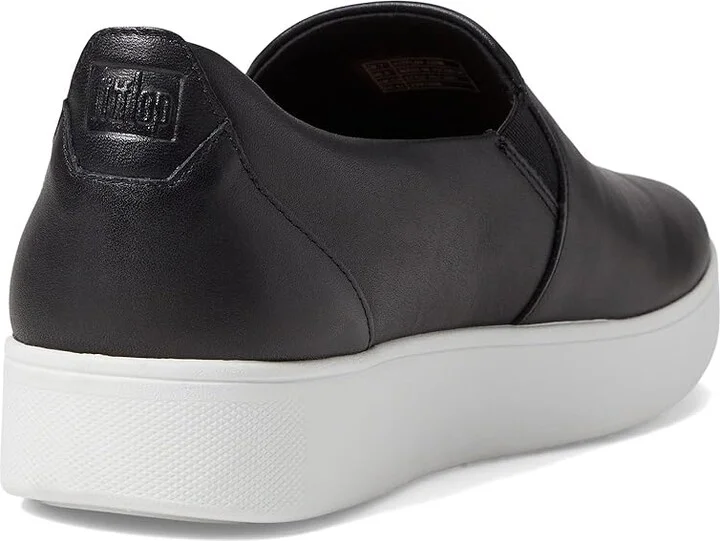 FitFlop Rally Leather Slip-On Skate Sneakers Women's Shoes Black : 5 M (B) - Image 4