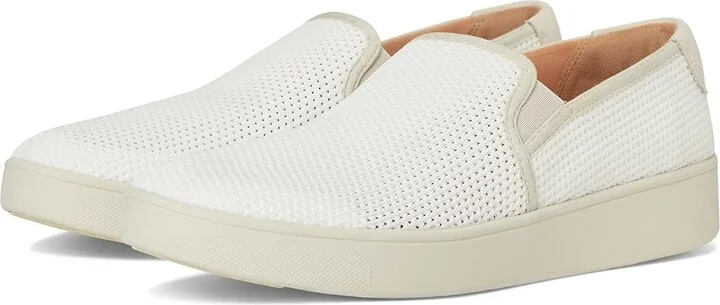 FitFlop Rally Open-mesh Slip-on Skate Trainers Women's Walking Shoes Urban White : 8 M (B), Synthetic/Suede