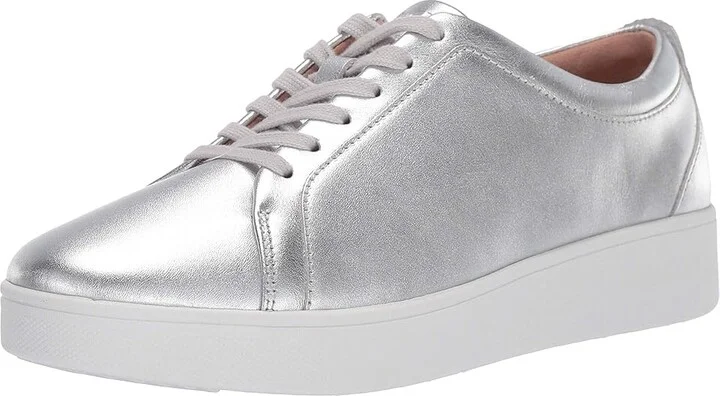 FitFlop Rally Women's Shoes Silver 2 : 5 M (B), Leather - Image 2