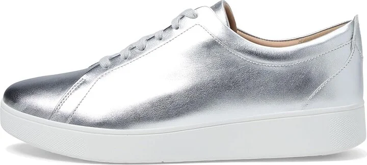 FitFlop Rally Women's Shoes Silver 2 : 5 M (B), Leather - Image 7