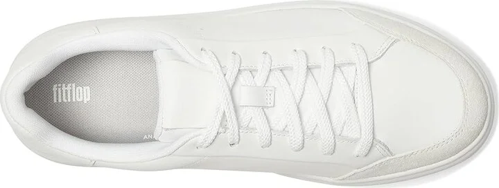 FitFlop Rtg Leather/Suede Sneakers Women's Walking Shoes Urban White : 11 M (B) - Image 2