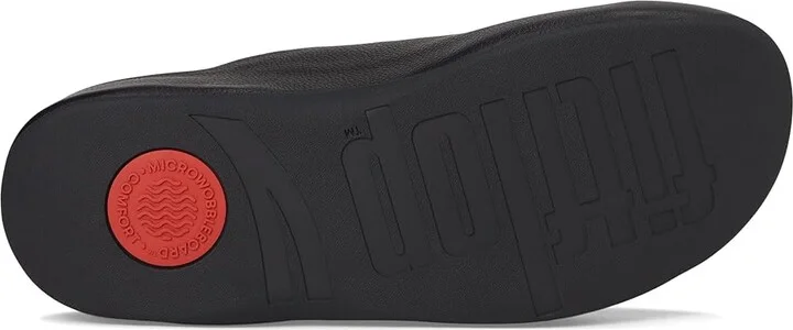 FitFlop Shuv Tumbled-leather Clogs Women's Slippers All Black : 6 M (B) - Image 3