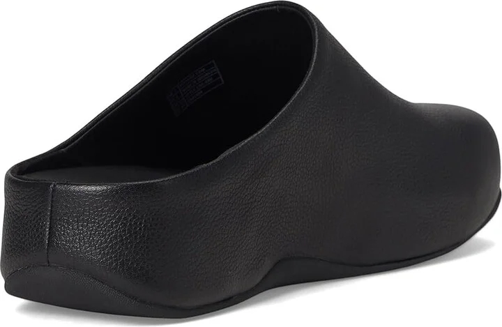 FitFlop Shuv Tumbled-leather Clogs Women's Slippers All Black : 6 M (B) - Image 4