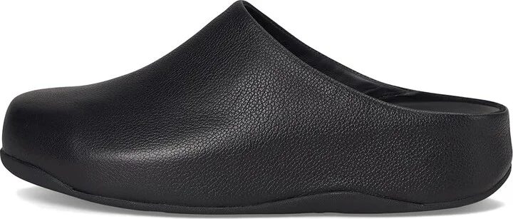 FitFlop Shuv Tumbled-leather Clogs Women's Slippers All Black : 6 M (B) - Image 6