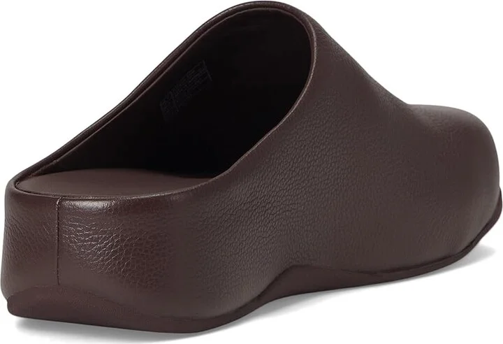 FitFlop Shuv Tumbled-leather Clogs Women's Slippers Chocolat : 10 M (B) - Image 4