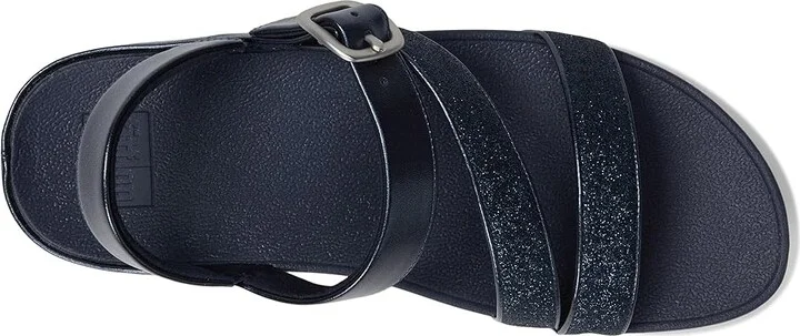 FitFlop Skinny Ii Glitterdust Z-Strap Sandals Women's Wedge Shoes Midnight Navy : 8 M (B), Synthetic - Image 2