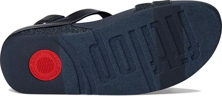 FitFlop Skinny Ii Glitterdust Z-Strap Sandals Women's Wedge Shoes Midnight Navy : 8 M (B), Synthetic - Image 3