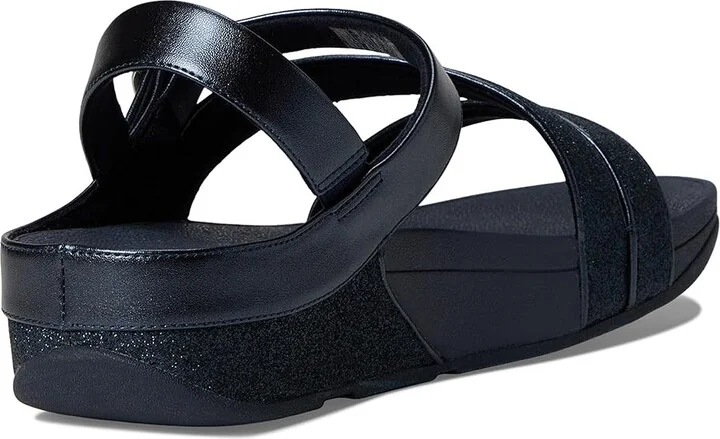 FitFlop Skinny Ii Glitterdust Z-Strap Sandals Women's Wedge Shoes Midnight Navy : 8 M (B), Synthetic - Image 4