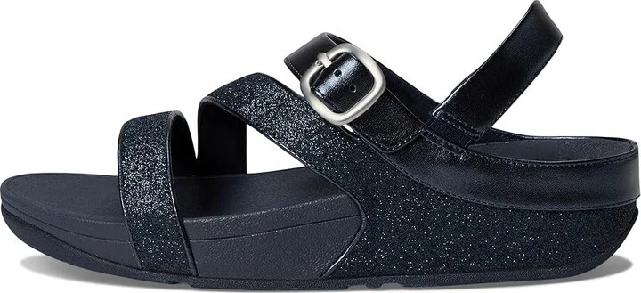 FitFlop Skinny Ii Glitterdust Z-Strap Sandals Women's Wedge Shoes Midnight Navy : 8 M (B), Synthetic - Image 6