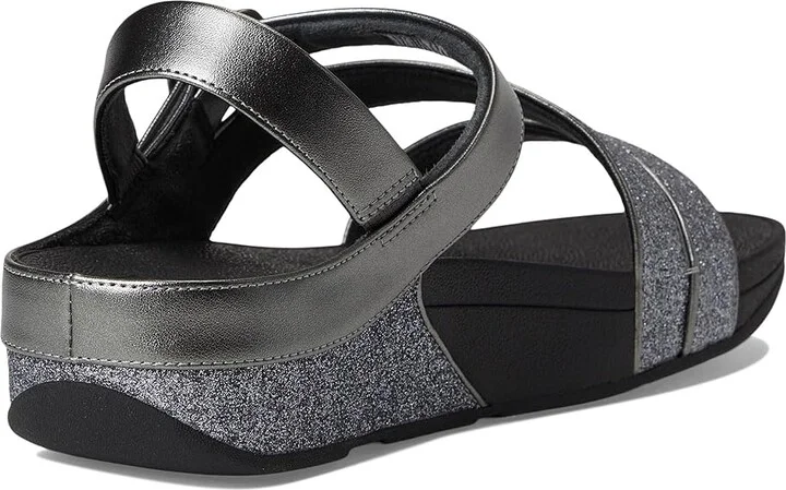 FitFlop Skinny Ii Glitterdust Z-Strap Sandals Women's Wedge Shoes Pewter : 8 M (B), Synthetic - Image 4