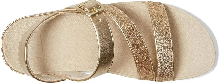 FitFlop Skinny Ii Glitterdust Z-Strap Sandals Women's Wedge Shoes Platino : 6 M (B), Synthetic - Image 2