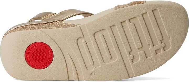 FitFlop Skinny Ii Glitterdust Z-Strap Sandals Women's Wedge Shoes Platino : 6 M (B), Synthetic - Image 3