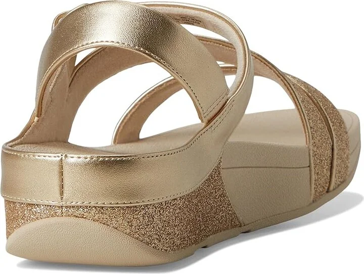 FitFlop Skinny Ii Glitterdust Z-Strap Sandals Women's Wedge Shoes Platino : 6 M (B), Synthetic - Image 4