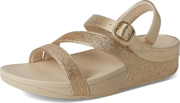 FitFlop Skinny Ii Glitterdust Z-Strap Sandals Women's Wedge Shoes Platino : 6 M (B), Synthetic - Image 5