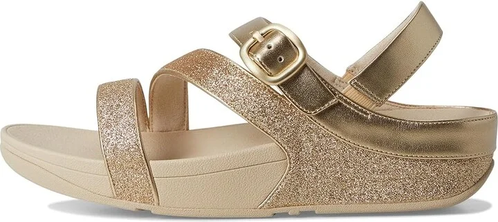 FitFlop Skinny Ii Glitterdust Z-Strap Sandals Women's Wedge Shoes Platino : 6 M (B), Synthetic - Image 6