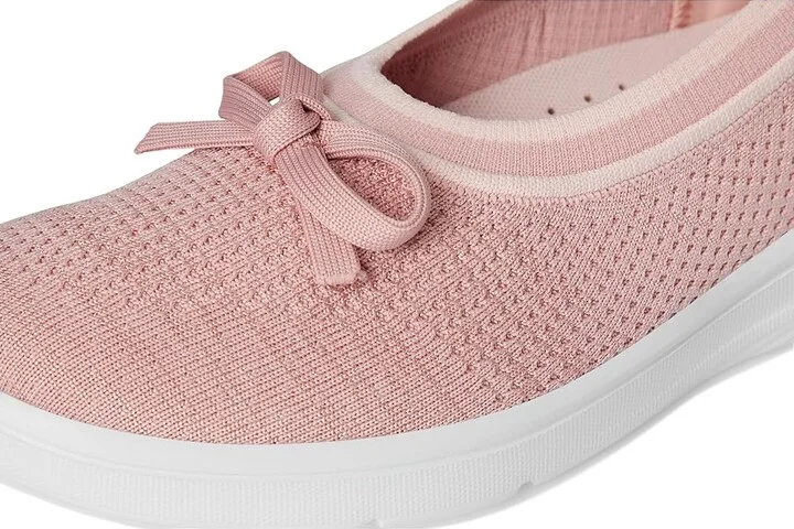FitFlop Super-Q Bow Knit Ballet Flats Women's Walking Shoes Soft Blush : 5 M (B) - Image 7