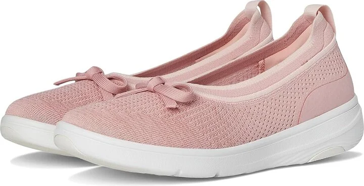 FitFlop Super-Q Bow Knit Ballet Flats Women's Walking Shoes Soft Blush : 5 M (B)