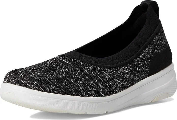 FitFlop Super-Q Knit Ballet Flats Women's Slip-on Dress Shoes Black/Silvereen : 11 M (B), Synthetic - Image 5