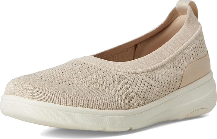 FitFlop Super-Q Knit Ballet Flats Women's Slip-on Dress Shoes Stone Beige/Platino : 6.5 M (B), Synthetic - Image 5