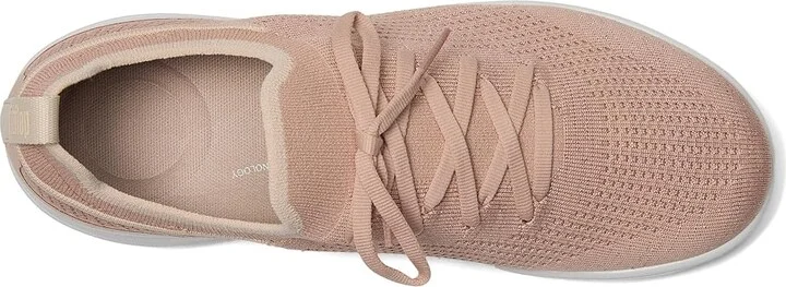 FitFlop Super-Q Knit Slip-On Laced Sneakers Women's Walking Shoes Beige Buff/Rose Gold : 10 M (B), Hair Calf - Image 2