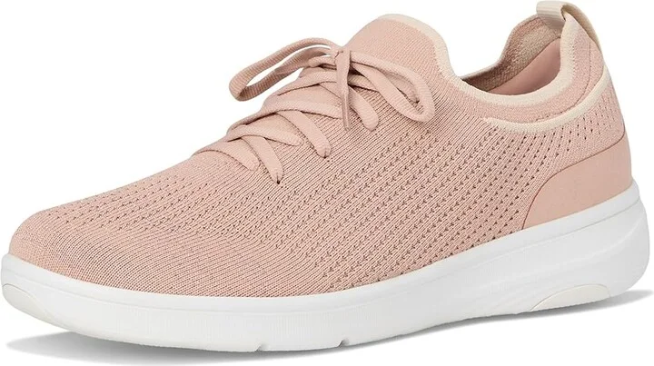 FitFlop Super-Q Knit Slip-On Laced Sneakers Women's Walking Shoes Beige Buff/Rose Gold : 10 M (B), Hair Calf - Image 5