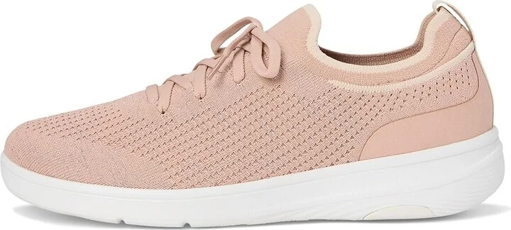 FitFlop Super-Q Knit Slip-On Laced Sneakers Women's Walking Shoes Beige Buff/Rose Gold : 10 M (B), Hair Calf - Image 6
