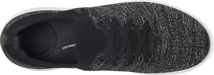 FitFlop Super-Q Knit Slip-On Laced Sneakers Women's Walking Shoes Black/Silvereen : 6 M (B), Hair Calf - Image 2