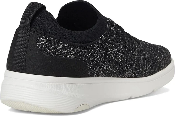 FitFlop Super-Q Knit Slip-On Laced Sneakers Women's Walking Shoes Black/Silvereen : 6 M (B), Hair Calf - Image 4