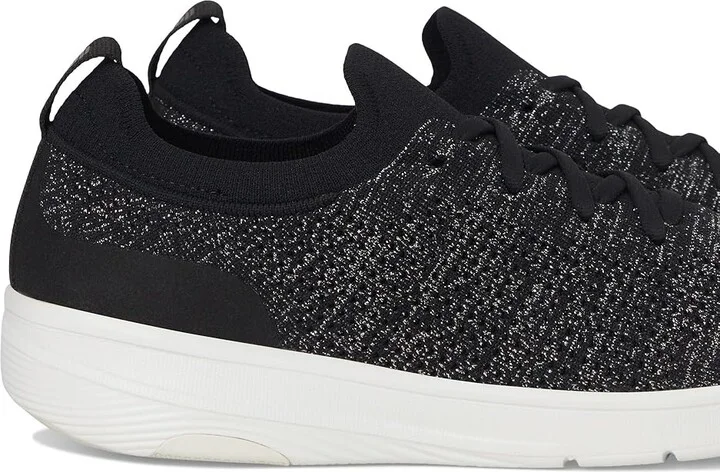 FitFlop Super-Q Knit Slip-On Laced Sneakers Women's Walking Shoes Black/Silvereen : 6 M (B), Hair Calf - Image 7