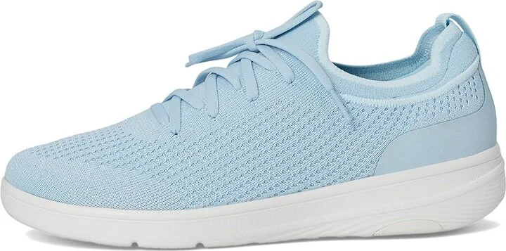 FitFlop Super-Q Knit Slip-On Laced Sneakers Women's Walking Shoes Sky Blue : 6 M (B), Hair Calf - Image 6