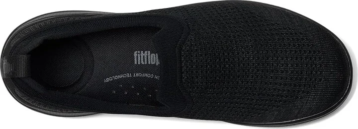 FitFlop Super-Q Knit Slip-Ons Women's Walking Shoes All Black : 7 M (B), Synthetic - Image 2