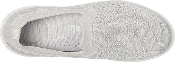 FitFlop Super-Q Knit Slip-Ons Women's Walking Shoes Arctic Grey/Silver : 8 M (B), Synthetic - Image 2