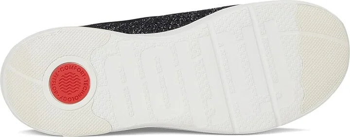 FitFlop Super-Q Knit Slip-Ons Women's Walking Shoes Black/Silvereen : 7 M (B), Synthetic - Image 3