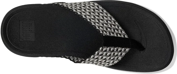 FitFlop Surfa Multi-Tone Webbing Toe-Post Sandals Women's Sandals Black : 7 M (B), Textile - Image 2