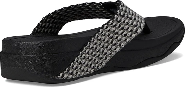 FitFlop Surfa Multi-Tone Webbing Toe-Post Sandals Women's Sandals Black : 7 M (B), Textile - Image 4