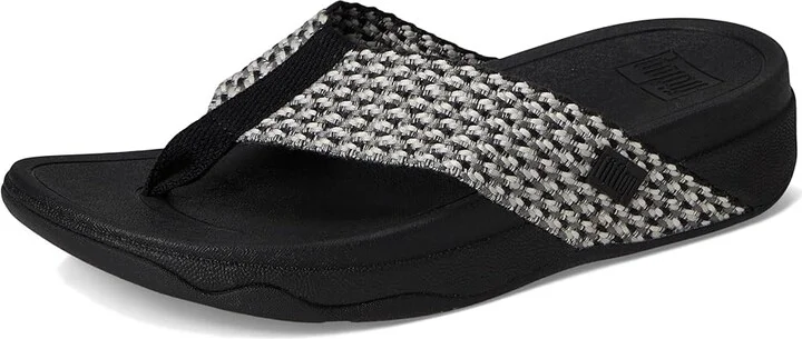 FitFlop Surfa Multi-Tone Webbing Toe-Post Sandals Women's Sandals Black : 7 M (B), Textile - Image 5
