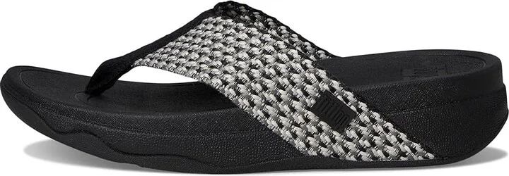 FitFlop Surfa Multi-Tone Webbing Toe-Post Sandals Women's Sandals Black : 7 M (B), Textile - Image 6