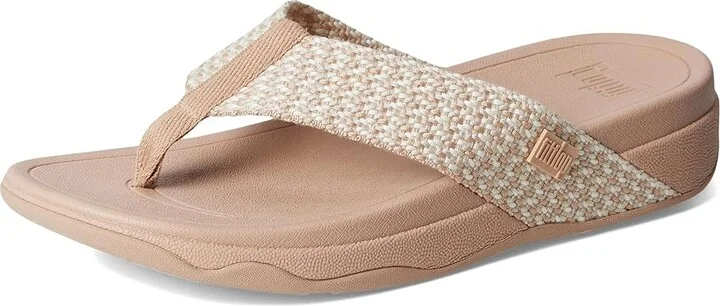 FitFlop Surfa Multi-Tone Webbing Toe-Post Sandals Women's Sandals Classic Beige : 9 M (B), Textile - Image 5