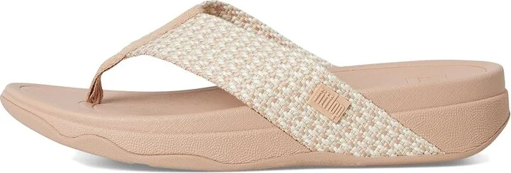 FitFlop Surfa Multi-Tone Webbing Toe-Post Sandals Women's Sandals Classic Beige : 9 M (B), Textile - Image 6