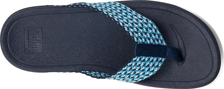 FitFlop Surfa Multi-Tone Webbing Toe-Post Sandals Women's Wedge Shoes Midnight Navy : 6 M (B), Synthetic - Image 2