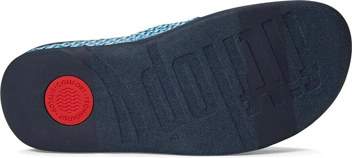 FitFlop Surfa Multi-Tone Webbing Toe-Post Sandals Women's Wedge Shoes Midnight Navy : 6 M (B), Synthetic - Image 3
