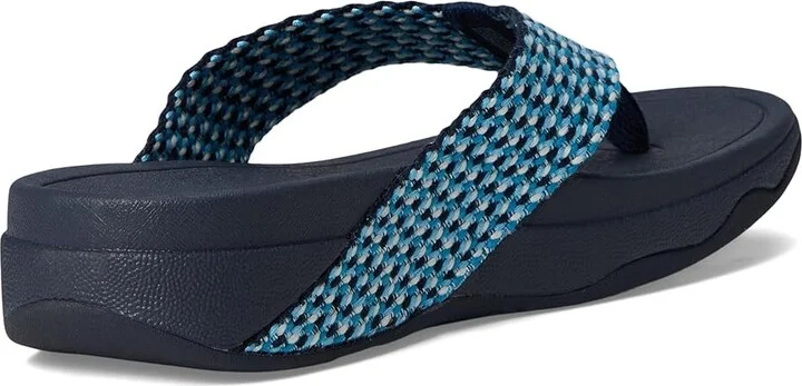 FitFlop Surfa Multi-Tone Webbing Toe-Post Sandals Women's Wedge Shoes Midnight Navy : 6 M (B), Synthetic - Image 4