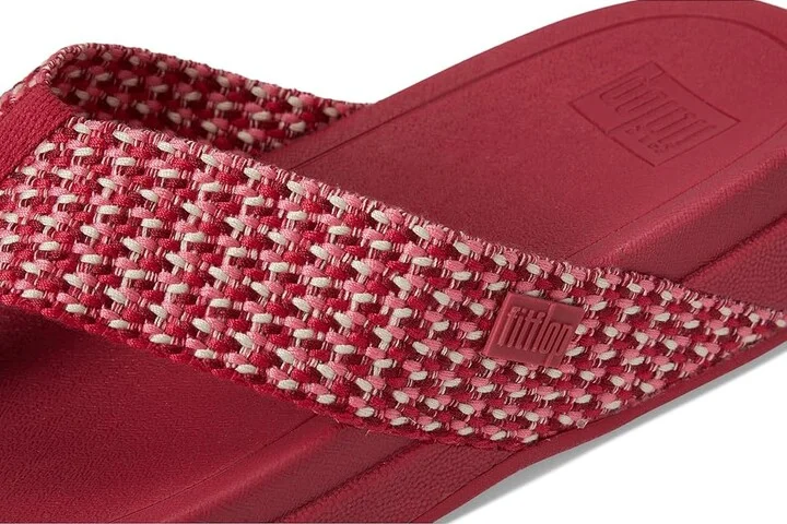 FitFlop Surfa Multi-Tone Webbing Toe-Post Sandals Women's Wedge Shoes Redberry : 6 M (B), Synthetic - Image 7