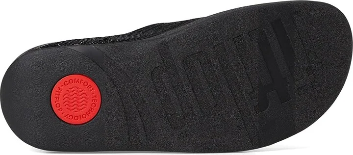FitFlop Surfa Sequin Toe-post Sandals Women's Wedge Shoes All Black : 11 M (B), Synthetic - Image 3