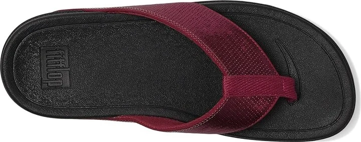 FitFlop Surfa Sequin Toe-post Sandals Women's Wedge Shoes Ruby : 8 M (B), Synthetic - Image 2